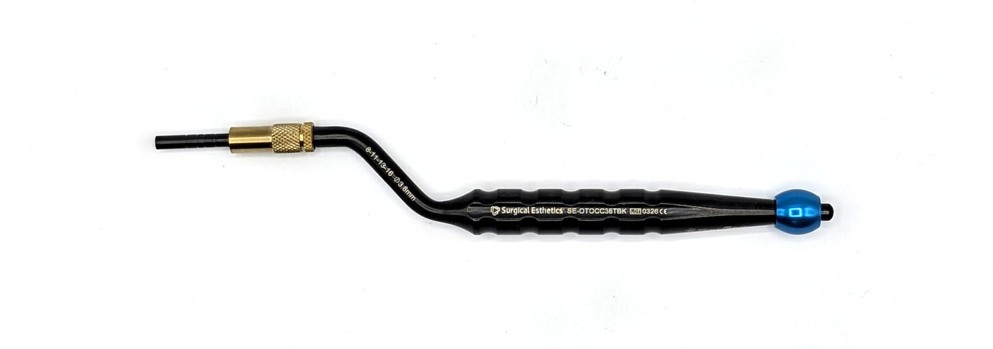 3.8mm Osteotome - Concave Tip, Offset Handle with Stopper, Titanium Nitride Coated