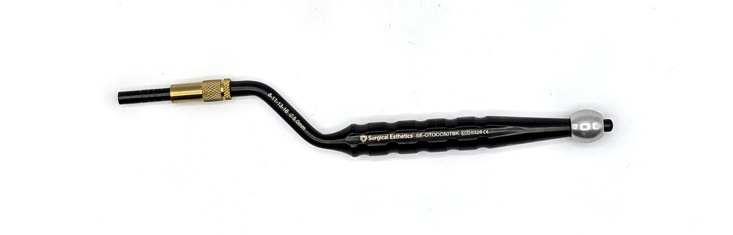 5.0mm Osteotome - Concave Tip, Offset Handle with Stopper, Titanium Nitride Coated